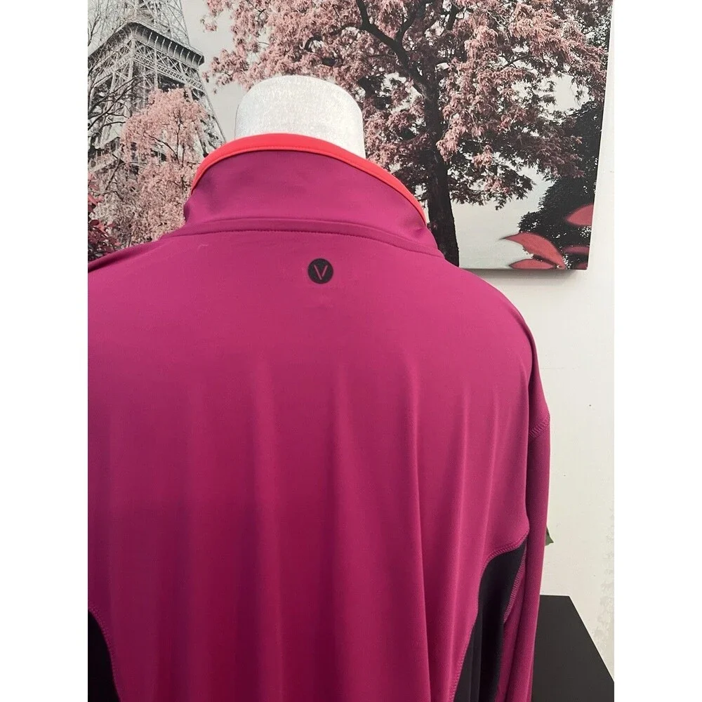 Livi Lane Bryant Quarter-Zip Pullover Size 26/28 Pink Magenta Active Sweatshirt